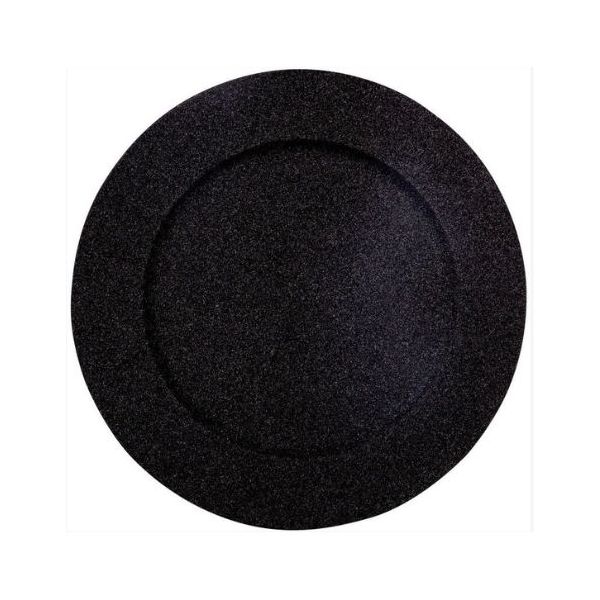 Plate black with glitter 33 cm