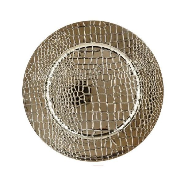 Tanier zlatý krokodílí vzor 33 cm Tanier zlatý krokodílí vzor 33 cm