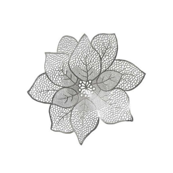 Placemat Christmas star silver 44cm
