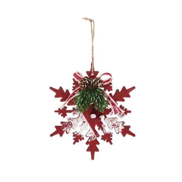 Red flake with a twig for hanging