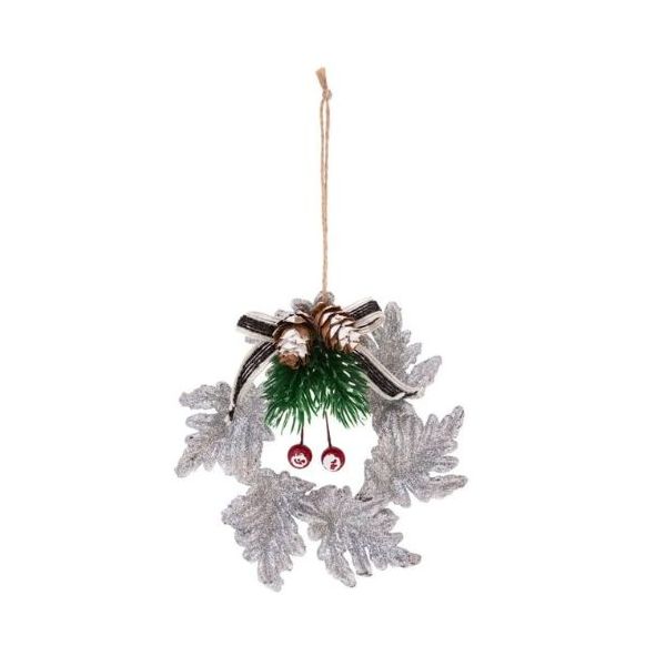Silver wreath with branch II for hanging