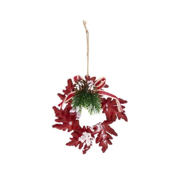 Red wreath with twig II for hanging