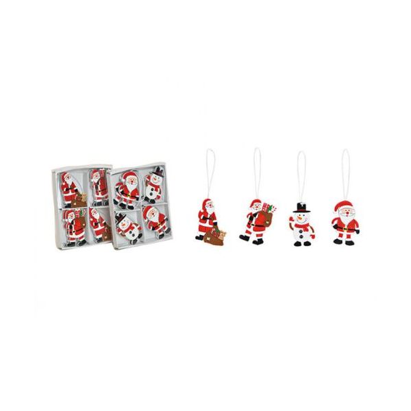 Set of Christmas decorations - Santa Claus and Snowman mix 8 pcs