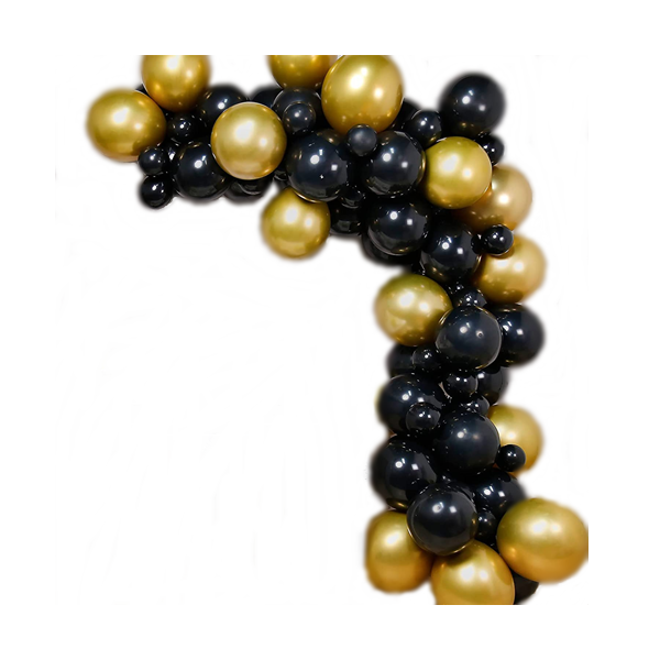 Garland balloons black and gold 100 pcs