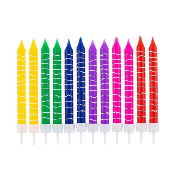 Cake candle colored crayon 12 pcs