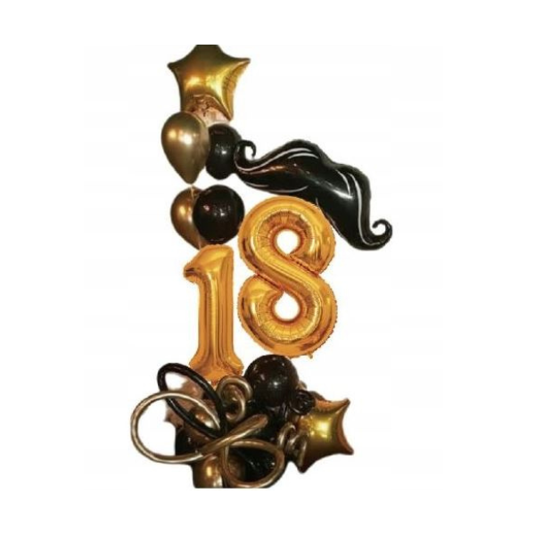 Balloons - black and gold number 18