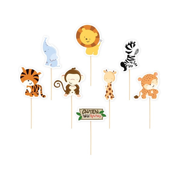 Zápich - zvířátka safari ZOO 8 ks