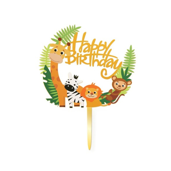 Zápich Happy Birthday zvířátka ZOO