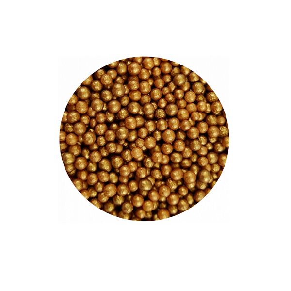 Posyp perličky tmavo zlaté 4 mm 60 g
