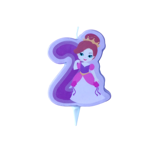Svíčka na dort č. 1 2 princezna fialová