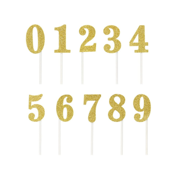 Engraving - numbers golden XL 0-9 set