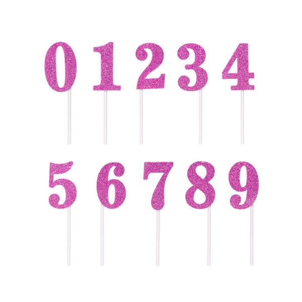 Embossing - numbers pink XL 0-9 set