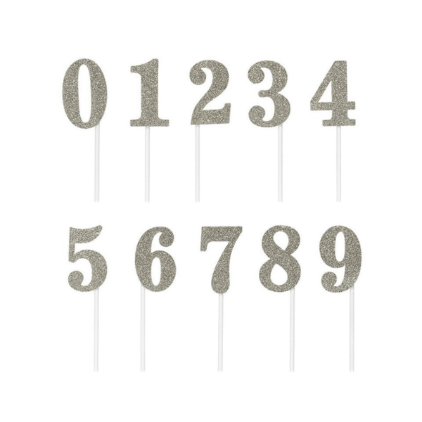 Gravur - Zahlen Silber XL 0-9 Set