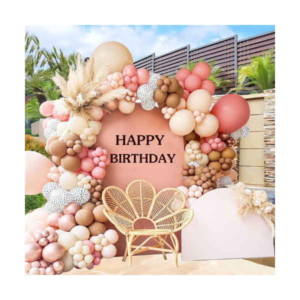 Garland balloons brown-pink 105 pcs