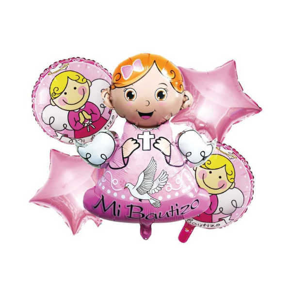 Luftballons - rosa Engel 5 Stk