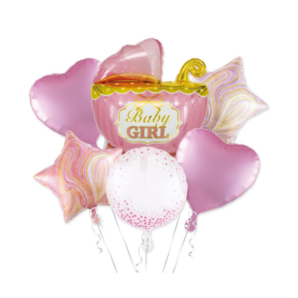 Balloons - pink Baby girl 6 pcs