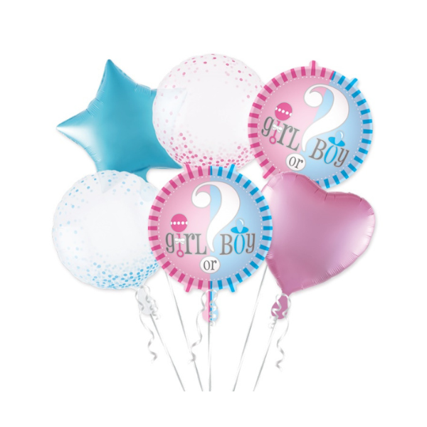 Luftballons - weiß-rosa-blau Junge oder Mädchen
