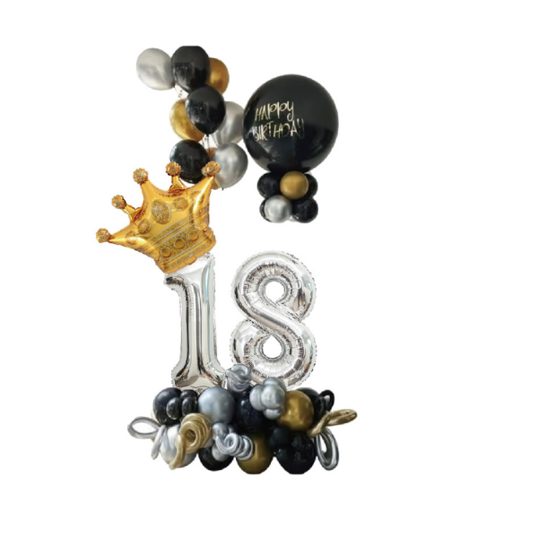 Balloons - black and silver number 18
