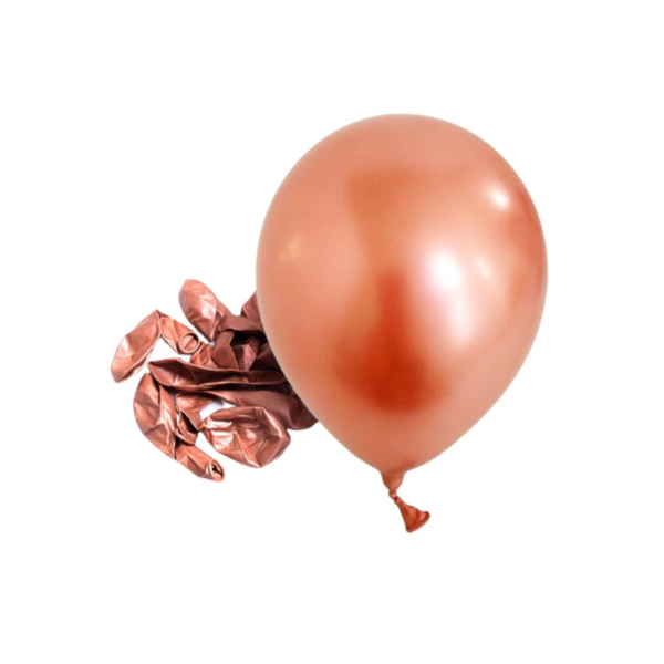 Metallic copper balloons 25 cm - 50 pcs