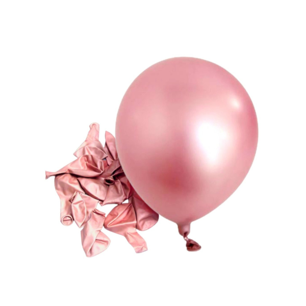 Balóny metalické ružovo 25 cm - 50 ks