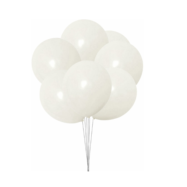 Balóny pastelové biele 25 cm - 100 ks