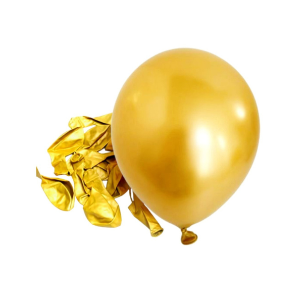 Balóny metalické zlaté 30 cm - 50 ks