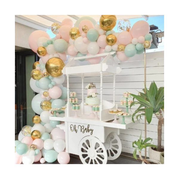 Girlanda balony pastelové a zlaté 194 ks