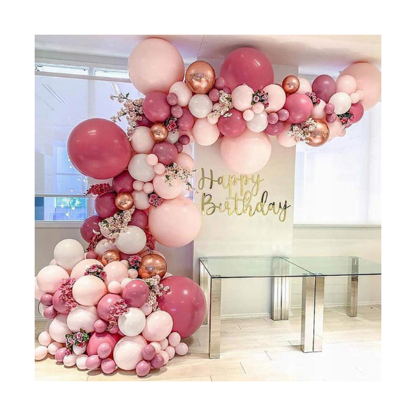 Girlandenballons Himbeerrosa und Pastellrosa 119 Stk