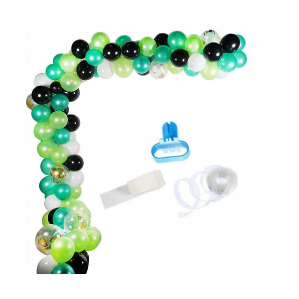 Garland balloons green-black-white 110 pcs