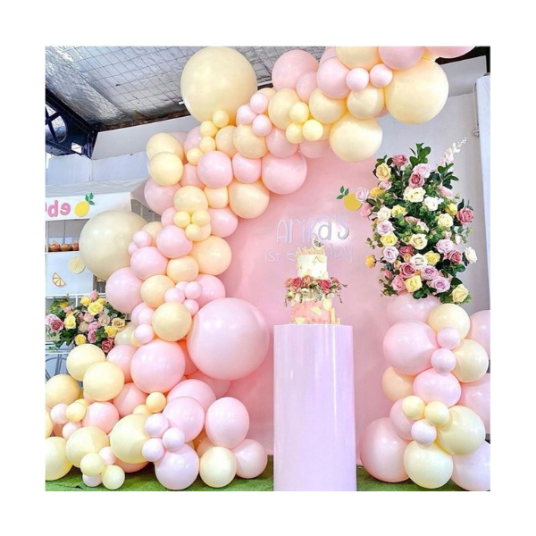 Garland balloons pink-yellow 94 pcs