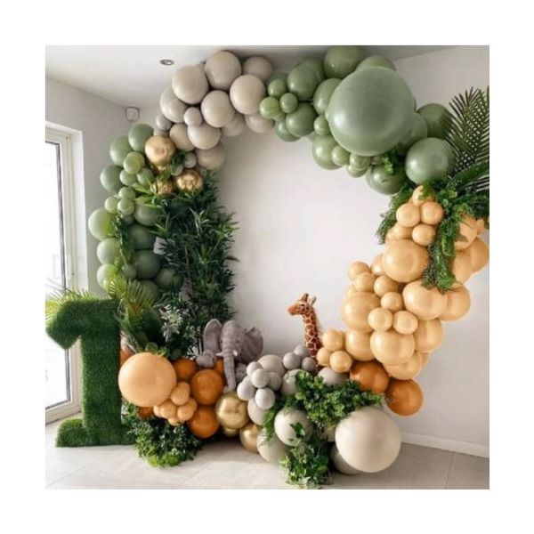 Garland balloons green-brown-silver-gold 153 pcs