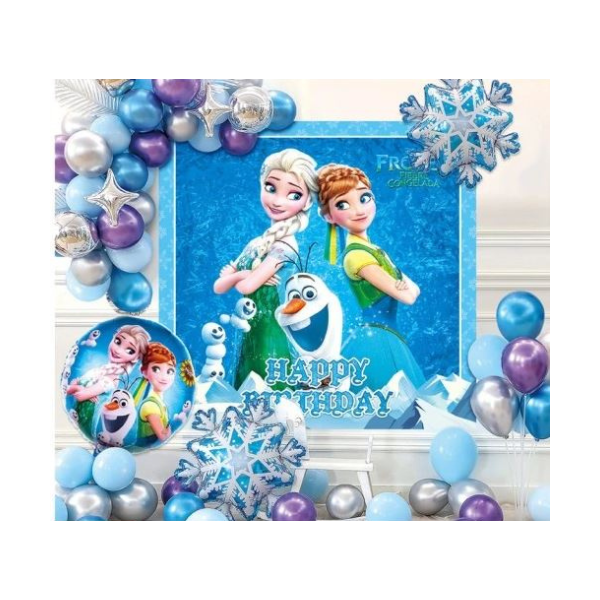 Balloon garland + Anna and Elsa poster