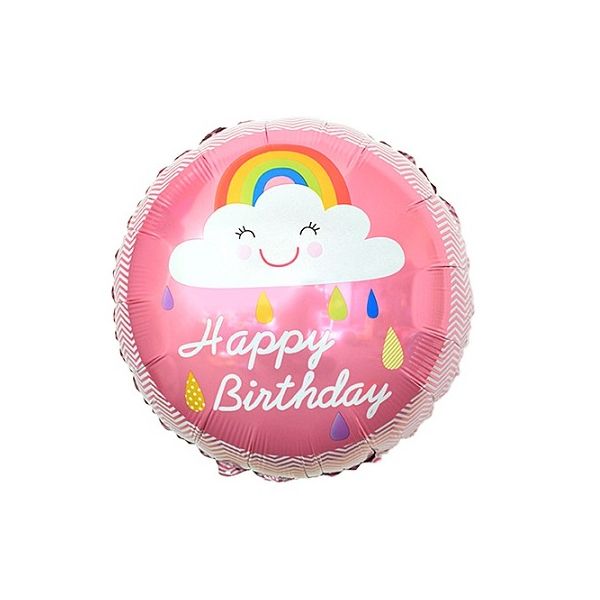 Pink balloon with Happy Birthday cloud