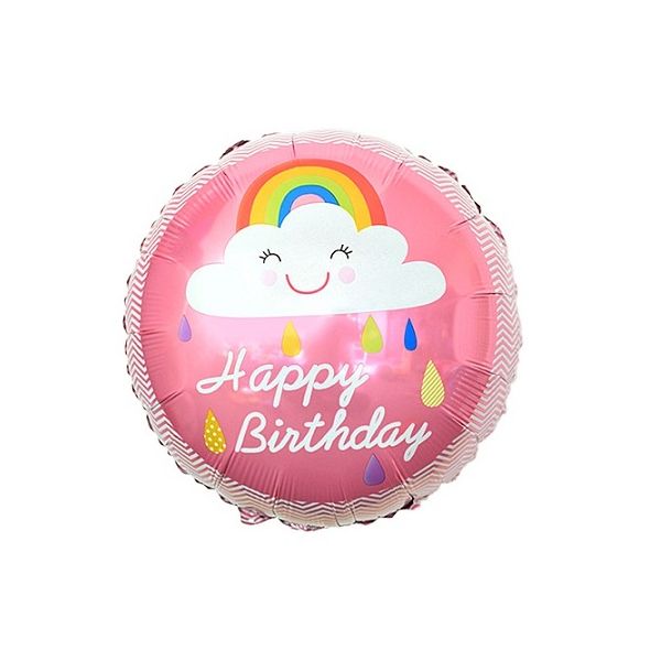 Rosa Ballon mit Happy Birthday-Wolke