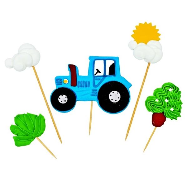 Zápich - traktor, tráva, oblaky Zápich - traktor, tráva, oblaky