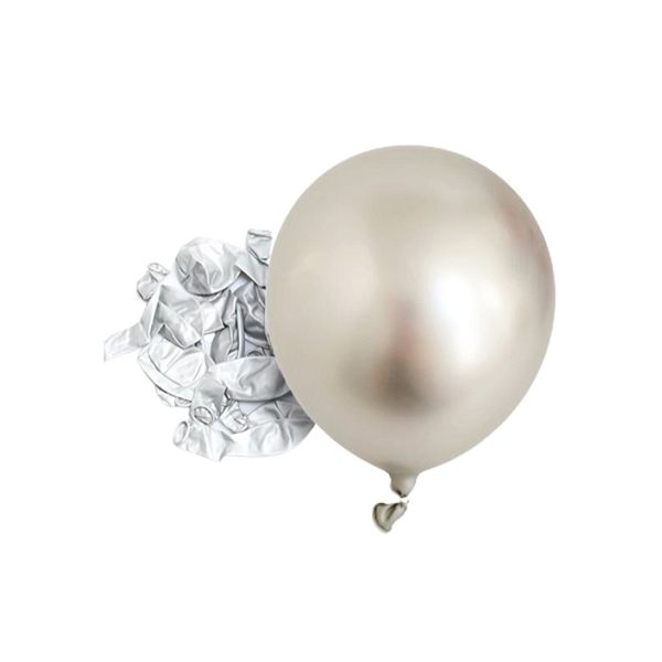 Metallic silver balloons 25 cm - 100 pcs