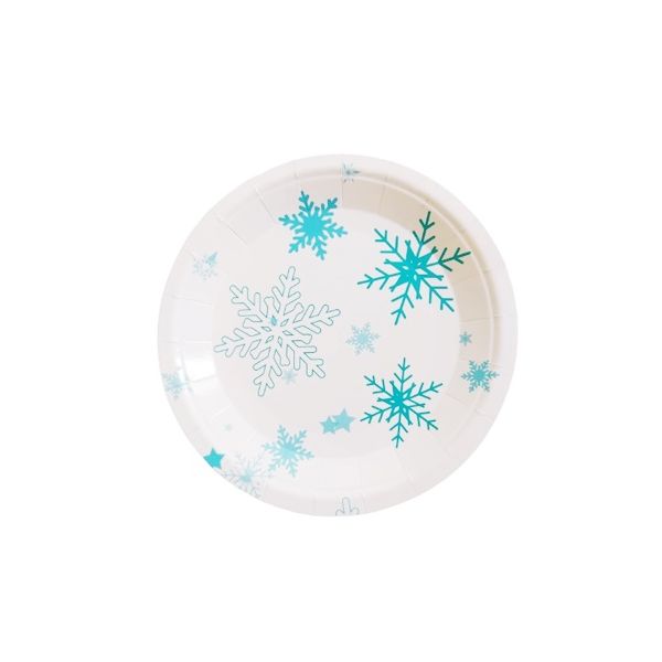 Tanier Frozen biely s vločkami 17,5 cm - 6 ks