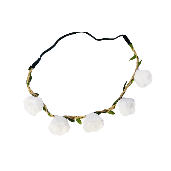 Headband - wreath with white roses