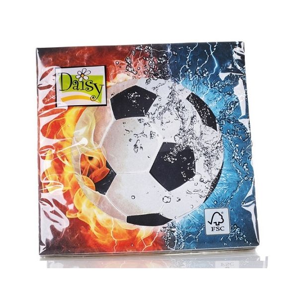 Napkins soccer ball, fire and water 20 pcs