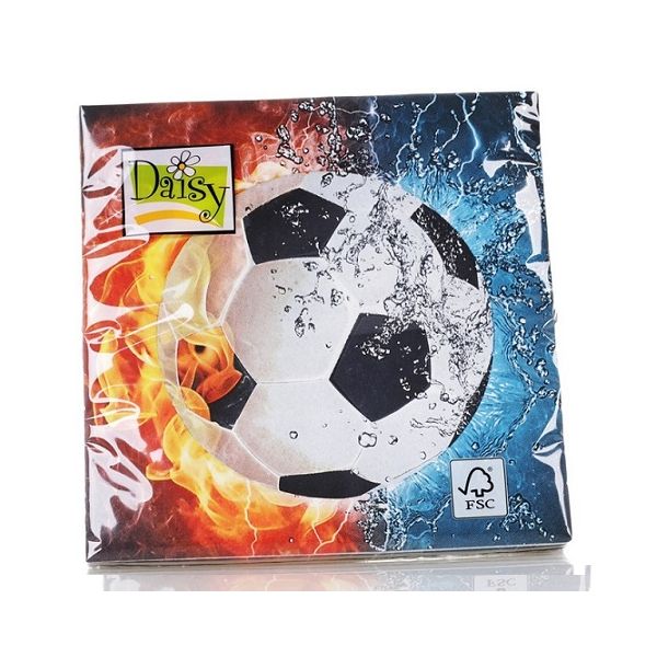 Servítky futbalová lopta, oheň a voda 20 ks
