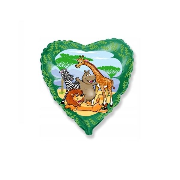 Foil balloon ZOO animals 45 cm