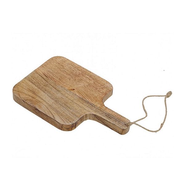 Serving tray with handle, square wood 29x18x3 cm