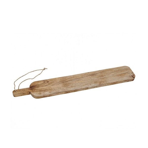 Serving tray with handle, square wood 76x12x2 cm