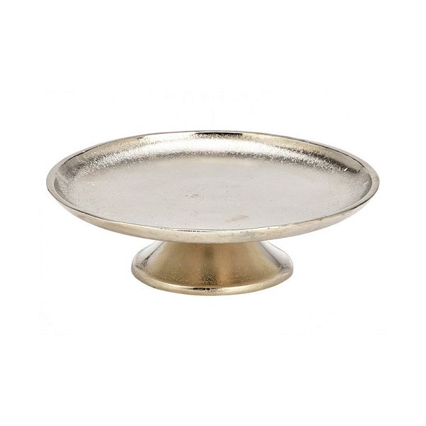 Cake stand on foot silver metal 18 cm