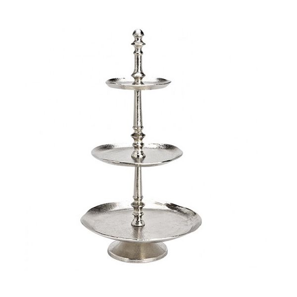 Stand 3-tier silver metal 50 cm