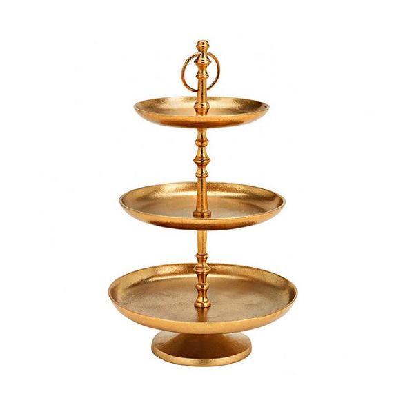 Stand 3-tier golden metal 41 cm