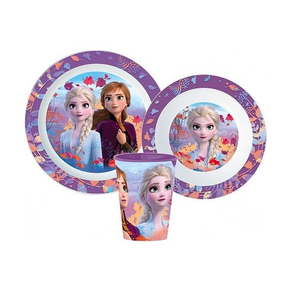 Frozen set - 2x plate and glass, plastic