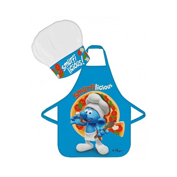 Children&#39;s apron Smurf + cap