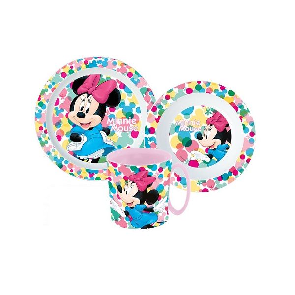 Minnie set - 2x plate and cup, plastic