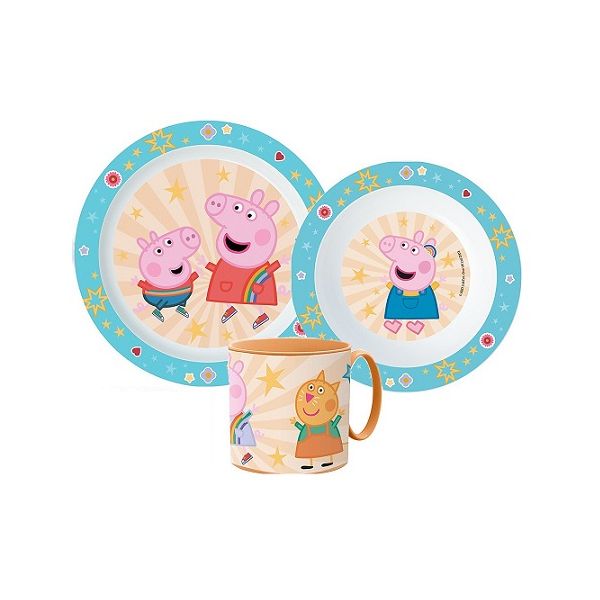 Set Peppa Pig - 2x plate and cup, plastic